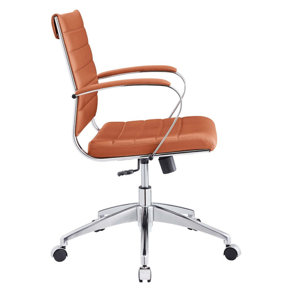 Modway Furniture Jive Mid Back Office Chair - Ergonomic Comfort with Durable Ribbed Vinyl for Modern Workspaces Terracotta EEI-273-TER