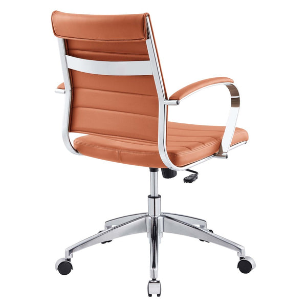 Modway Furniture Jive Mid Back Office Chair - Ergonomic Comfort with Durable Ribbed Vinyl for Modern Workspaces Terracotta EEI-273-TER