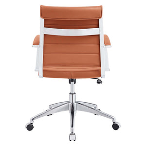 Modway Furniture Jive Mid Back Office Chair - Ergonomic Comfort with Durable Ribbed Vinyl for Modern Workspaces Terracotta EEI-273-TER