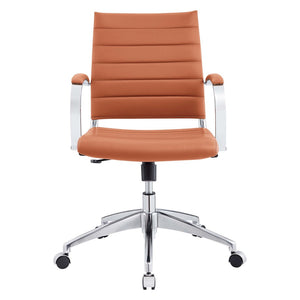Modway Furniture Jive Mid Back Office Chair - Ergonomic Comfort with Durable Ribbed Vinyl for Modern Workspaces Terracotta EEI-273-TER