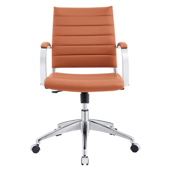 Modway Furniture Jive Mid Back Office Chair - Ergonomic Comfort with Durable Ribbed Vinyl for Modern Workspaces Terracotta EEI-273-TER
