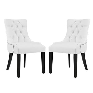 Modway Furniture Regent Vinyl Dining Side Chair Set of 2 - Elegant Upholstered Comfort for Modern and Classic Spaces EEI-2742-WHI-SET