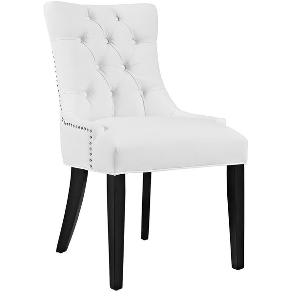 Modway Furniture Regent Vinyl Dining Side Chair Set of 2 - Elegant Upholstered Comfort for Modern and Classic Spaces EEI-2742-WHI-SET