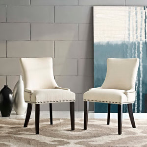 Modway Furniture Marquis Fabric Dining Side Chair Set of 2 - Stylish Comfort with Nailhead Trim and Tapered Legs Beige EEI-2746-BEI-SET
