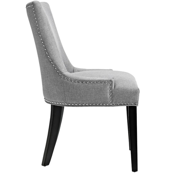 Modway Furniture Marquis Fabric Dining Side Chair Set of 2 - Stylish Comfort with Nailhead Trim and Tapered Legs Light Gray EEI-2746-LGR-SET