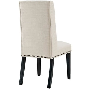 Modway Furniture Baron Dining Chair Set of 2 - Elegant Beige Upholstered Chairs with Nailhead Trim & Comfort Design EEI-2748-BEI-SET