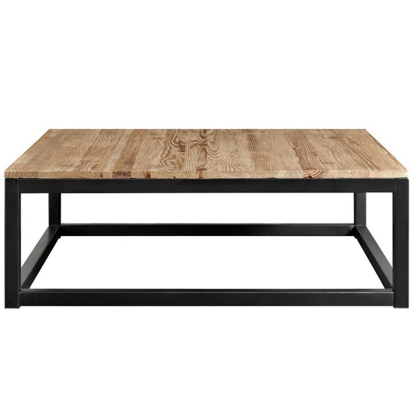 Modway Furniture Attune Large Coffee Table by Modway - Modern Farmhouse Design with Solid Pine Top & Iron Frame EEI-2775-BRN