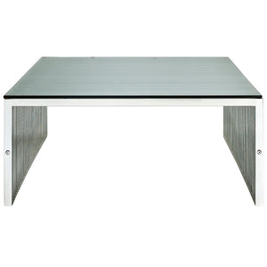 Modway Furniture Gridiron Coffee Table - Modern Minimalist Stainless Steel Design for Living Rooms & Offices EEI-284-SLV