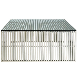 Modway Furniture Gridiron Coffee Table - Modern Minimalist Stainless Steel Design for Living Rooms & Offices EEI-284-SLV