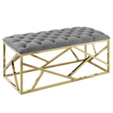 Modway Furniture Intersperse Bench Gold Gray 41.5 x 17 x 17.5
