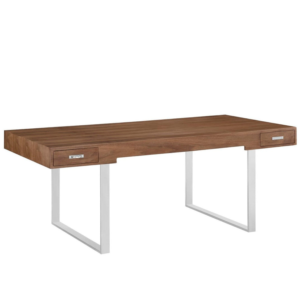 Modway Furniture Tinker Office Desk by Modway - Stylish Walnut Workspace with Ample Storage & Modern Design Elements EEI-293-WAL
