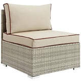 Modway Furniture Repose 6 Piece Outdoor Patio Sectional Set EEI-3014-LGR-BEI-SET