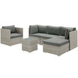 Modway Furniture Repose 6 Piece Outdoor Patio Sectional Set EEI-3014-LGR-CHA-SET