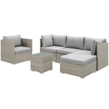 Modway Furniture Repose 6 Piece Outdoor Patio Sectional Set EEI-3014-LGR-GRY-SET