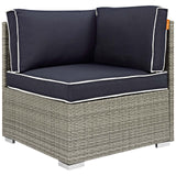 Modway Furniture Repose 6 Piece Outdoor Patio Sectional Set EEI-3014-LGR-NAV-SET