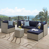 Modway Furniture Repose 6 Piece Outdoor Patio Sectional Set EEI-3014-LGR-NAV-SET