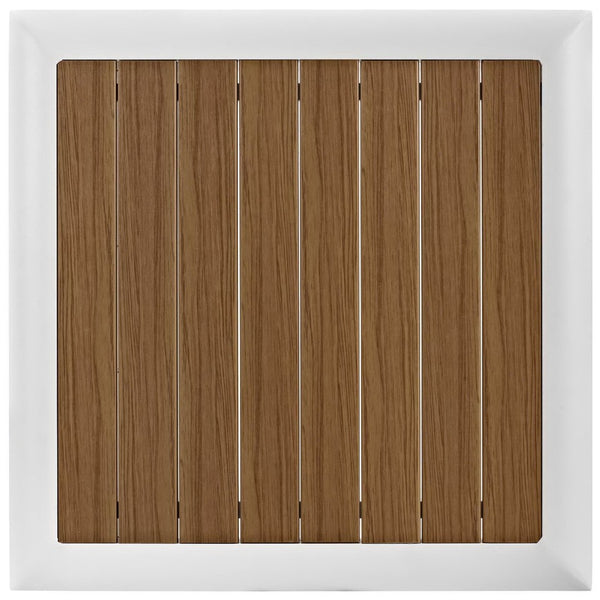 Modway Furniture Stance Outdoor Side Table - Modern Aluminum Patio Accent, Weather-Resistant, Sleek Design, Versatile EEI-3022-WHI-NAT