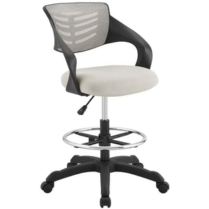 Modway Furniture Thrive Mesh Drafting Chair - Ergonomic Support, Breathable Comfort, and Smooth Mobility for Productivity Gray EEI-3040-GRY