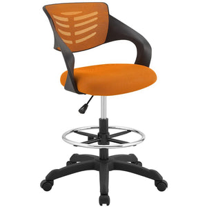 Modway Furniture Thrive Mesh Drafting Chair - Ergonomic Support, Breathable Comfort, and Smooth Mobility for Productivity Orange EEI-3040-ORA