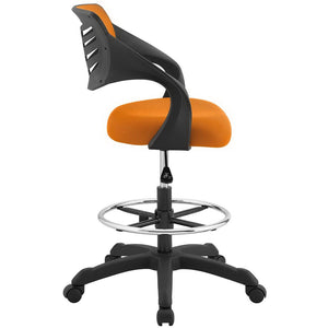 Modway Furniture Thrive Mesh Drafting Chair - Ergonomic Support, Breathable Comfort, and Smooth Mobility for Productivity Orange EEI-3040-ORA