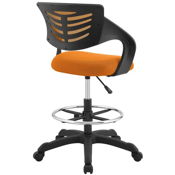 Modway Furniture Thrive Mesh Drafting Chair - Ergonomic Support, Breathable Comfort, and Smooth Mobility for Productivity Orange EEI-3040-ORA