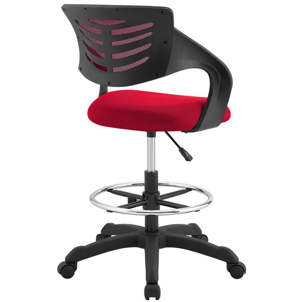 Modway Furniture Thrive Mesh Drafting Chair - Ergonomic Support, Breathable Comfort, and Smooth Mobility for Productivity Red EEI-3040-RED