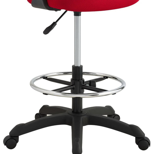 Modway Furniture Thrive Mesh Drafting Chair - Ergonomic Support, Breathable Comfort, and Smooth Mobility for Productivity Red EEI-3040-RED