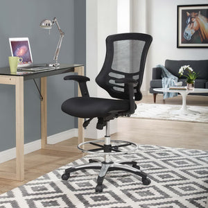Modway Furniture Calibrate Ergonomic Mesh Drafting Chair - Adjustable, Comfortable & Stylish for Tall Workspaces EEI-3043-BLK