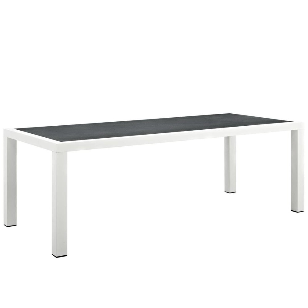Modway Furniture Stance 90.5" Outdoor Aluminum Dining Table - Modern, Durable, Easy Care, Seats 8 - White Gray Finish EEI-3052-WHI-GRY