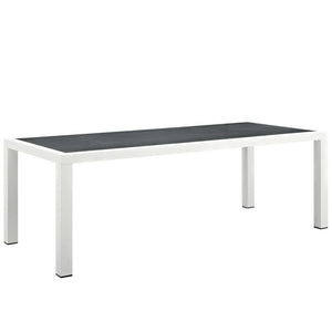 Modway Furniture Stance 90.5" Outdoor Aluminum Dining Table - Modern, Durable, Easy Care, Seats 8 - White Gray Finish EEI-3052-WHI-GRY