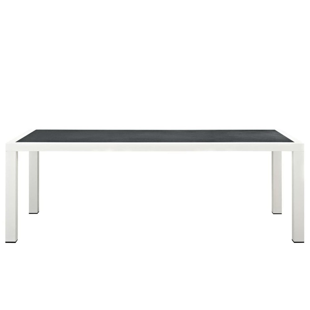 Modway Furniture Stance 90.5" Outdoor Aluminum Dining Table - Modern, Durable, Easy Care, Seats 8 - White Gray Finish EEI-3052-WHI-GRY