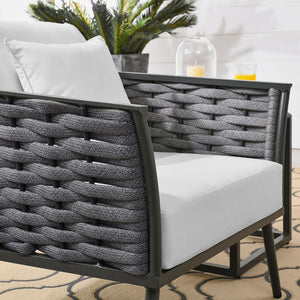 Modway Furniture Stance Outdoor Patio Armchair - Stylish, Durable Aluminum Frame with Waterproof Cushions for Comfort Gray White EEI-3054-GRY-WHI
