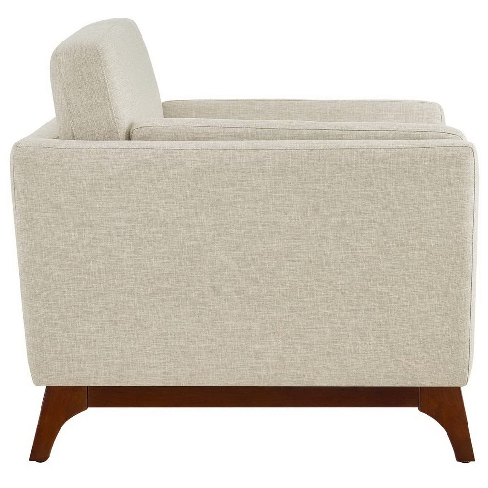 Modway Furniture Chance Upholstered Fabric Armchair - Mid-Century Modern Comfort, Removable Cushions, Beige Style EEI-3063-BEI