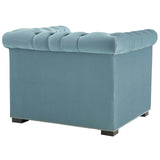 Modway Furniture Heritage Performance Velvet Armchair Sea Blue 35 x 40 x 30.5