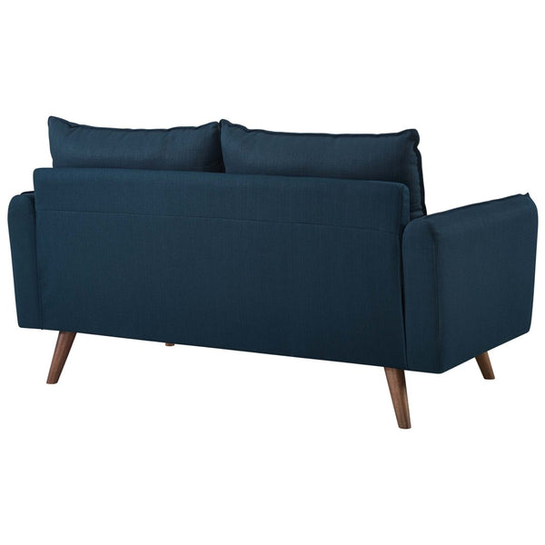 Modway Furniture Revive Upholstered Fabric Loveseat - Modern Comfort with Bolster Pillows for Cozy Living Spaces Azure EEI-3091-AZU