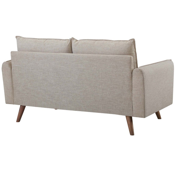 Modway Furniture Revive Upholstered Fabric Loveseat - Modern Comfort with Bolster Pillows for Cozy Living Spaces Beige EEI-3091-BEI