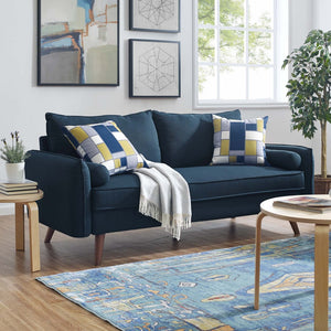 Modway Furniture Revive Upholstered Fabric Sofa - Modern Comfort with Stylish Design for Your Living Space Azure EEI-3092-AZU