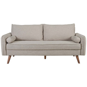 Modway Furniture Revive Upholstered Fabric Sofa - Modern Comfort with Stylish Design for Your Living Space Beige EEI-3092-BEI