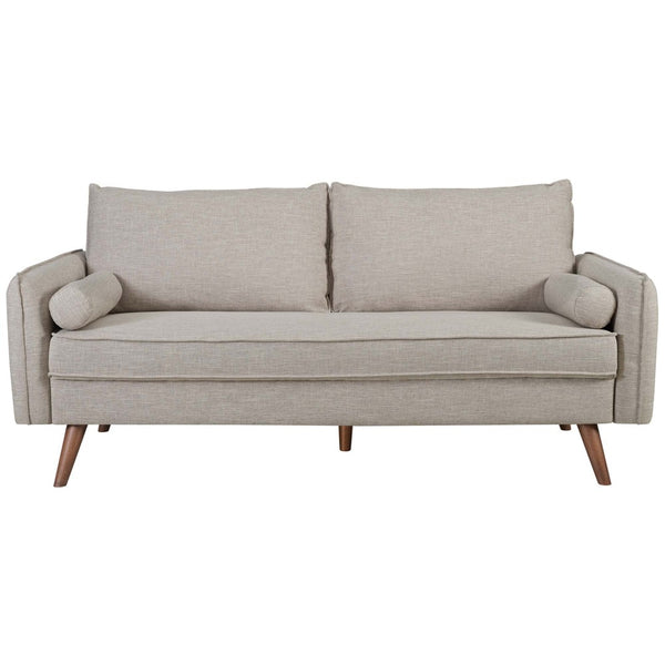 Modway Furniture Revive Upholstered Fabric Sofa - Modern Comfort with Stylish Design for Your Living Space Beige EEI-3092-BEI