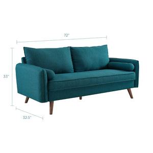 Modway Furniture Revive Upholstered Fabric Sofa - Modern Comfort with Stylish Design for Your Living Space Teal EEI-3092-TEA
