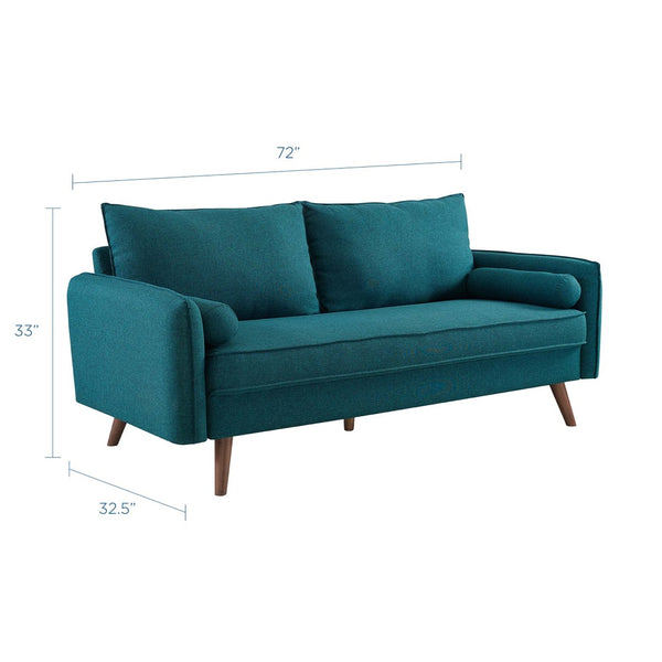 Modway Furniture Revive Upholstered Fabric Sofa - Modern Comfort with Stylish Design for Your Living Space Teal EEI-3092-TEA