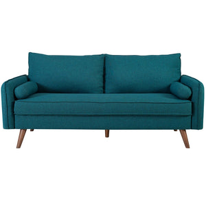 Modway Furniture Revive Upholstered Fabric Sofa - Modern Comfort with Stylish Design for Your Living Space Teal EEI-3092-TEA