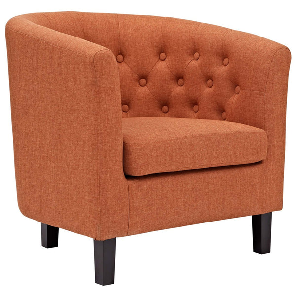 Modway Furniture Prospect 2 Piece Upholstered Armchair Set - Timeless Chesterfield Style for Elegant Living Spaces Orange EEI-3150-ORA-SET