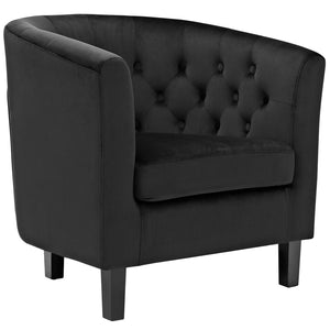 Modway Furniture Prospect Performance Velvet Armchair Set - Classic Chesterfield Style with Modern Comfort & Durability EEI-3153-BLK-SET