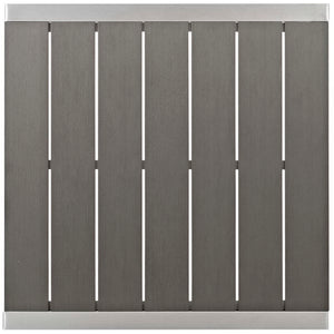 Modway Furniture Shore 3 Piece Aluminum Pub Set - Modern Outdoor Patio Furniture for Stylish Entertaining & Durability EEI-3157-SLV-GRY-SET