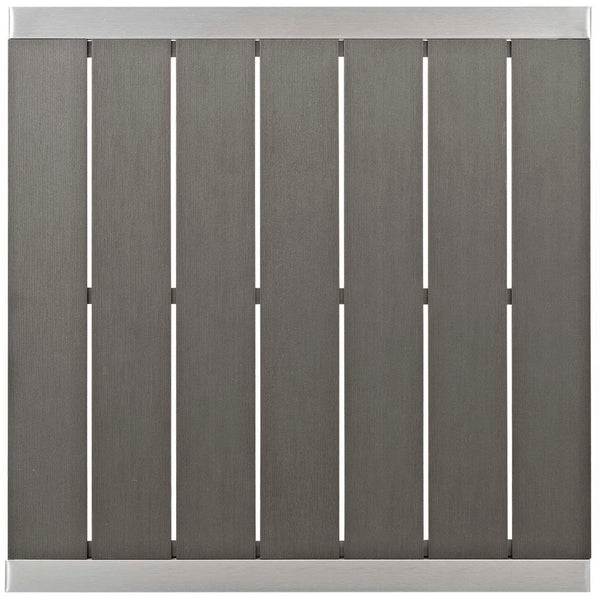 Modway Furniture Shore 3 Piece Outdoor Patio Aluminum Pub Set - Stylish, Durable, and Easy-Care for Modern Spaces EEI-3158-SLV-GRY-SET