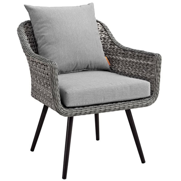 Modway Furniture Endeavor Outdoor Patio Wicker Rattan Armchair Set of 2 - Modern Comfort for Stylish Entertaining EEI-3176-GRY-GRY-SET