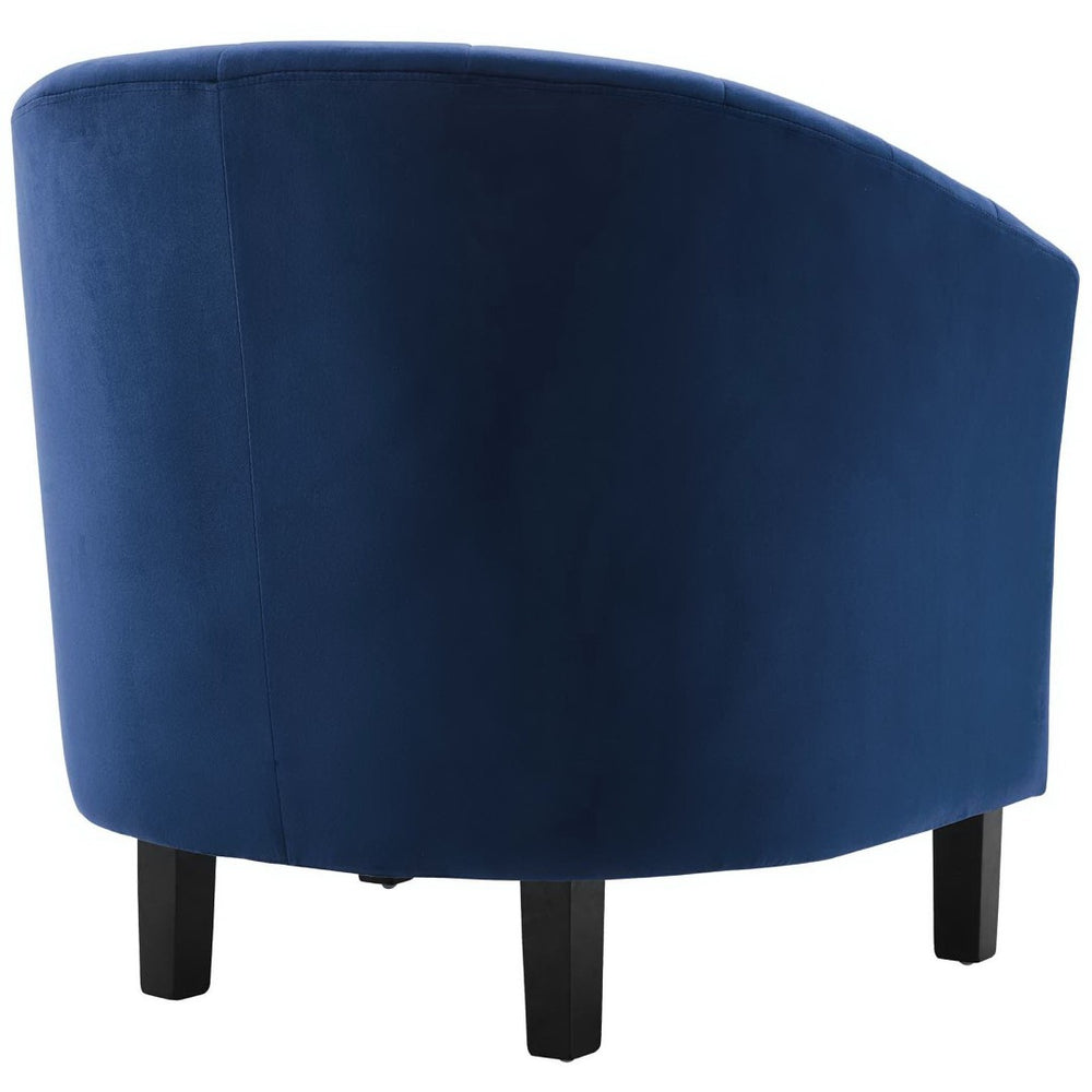 Modway Furniture Prospect Channel Tufted Performance Velvet Armchair - Vintage-Inspired Comfort for Modern Living Spaces Navy EEI-3188-NAV