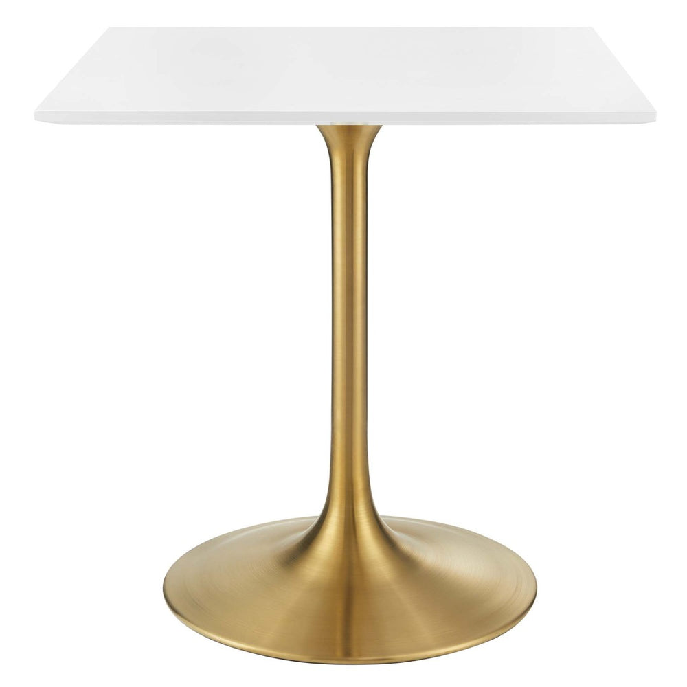 Modway Furniture Lippa 28" Square Wood Dining Table - Stylish Gold & White Pedestal for Small Spaces & Modern Interiors EEI-3211-GLD-WHI