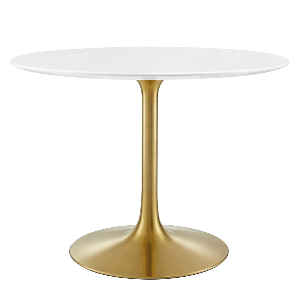 Modway Furniture Lippa 40" Round Wood Dining Table - Modern Mid-Century Design in Gold White for Small Spaces EEI-3226-GLD-WHI